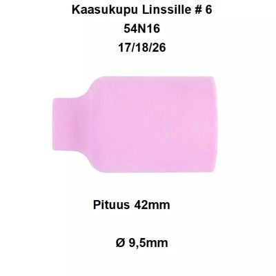 KAASUKUPU 17/26 LINSSI NO 6 TIG-POLTIN KULUTUSOSA KAASUKUPU 17/26 LINSSI NO 6 TIG-POLTIN KULUTUSOSA