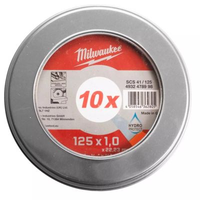 KATKAISULAIKKA 125MM x 1MM MILWAUKEE 41/125X1 10-OS. PELTIRASIASSA KATKAISULAIKKA 125MM x 1MM MILWAUKEE 41/125X1 10-OS. PELTIRASIASSA