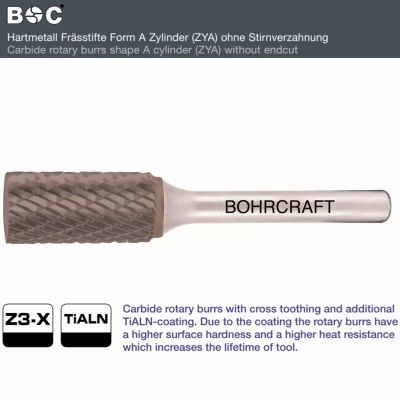 KOVAMETALLIVIILA 6MM - 12MM MUOTO A BOHRCRAFT ZYA Z3-X TiALN KOVAMETALLIVIILA 6MM - 12MM MUOTO A BOHRCRAFT ZYA Z3-X TiALN