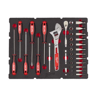 RÄIKKÄSARJA 1/4" 5-15MM 35-OS VAAHTOMUOVISSA MILWAUKEE PACKOUT
