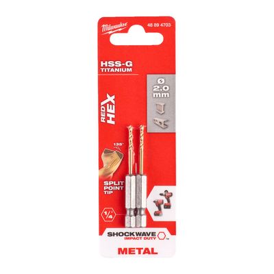 METALLIPORA SW HSS-G TIN 2,0MM 2P MILWAUKEE