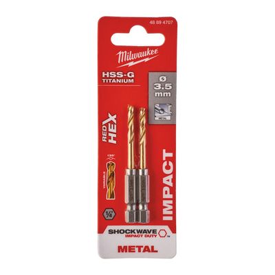 METALLIPORA SW HSS-G TIN 3,5MM 2P MILWAUKEE