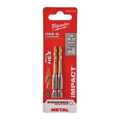METALLIPORA SW HSS-G TIN 4,0MM 2P MILWAUKEE