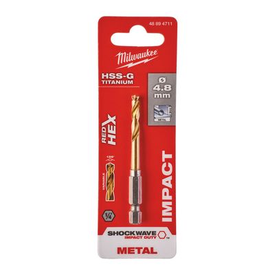 METALLIPORA 4,8MM HSS-G TIN MILWAUKEE SHOCKWAVE METALLIPORA 4,8MM HSS-G TIN MILWAUKEE SHOCKWAVE