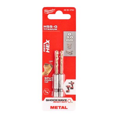 METALLIPORA SW HSS-G TIN 3,0MM 2P MILWAUKEE METALLIPORA SW HSS-G TIN 3,0MM 2P MILWAUKEE