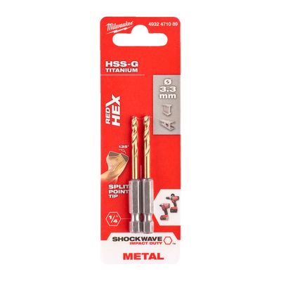 METALLIPORA SW HSS-G TIN 3,3MM 2P MILWAUKEE METALLIPORA SW HSS-G TIN 3,3MM 2P MILWAUKEE