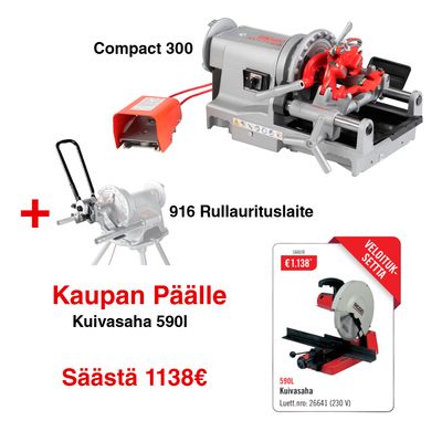 RIDGID 300 COMPACT + 916 RULLAURITUSLAITE 1.1/4" - 6"