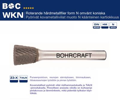 KOVAMETALLIVIILA 6MM - 12MM MUOTO N BOHRCRAFT WKN Z3-X TIALN KOVAMETALLIVIILA 6MM - 12MM MUOTO N BOHRCRAFT WKN Z3-X TIALN