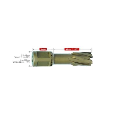 KEERNAPORA/REIKÄJYRSIN 15MM x 40MM WELDON 3/4" KOVAMETALLI KARNASCH HARD LINE KEERNAPORA/REIKÄJYRSIN 15MM x 40MM WELDON 3/4" KOVAMETALLI KARNASCH HARD LINE