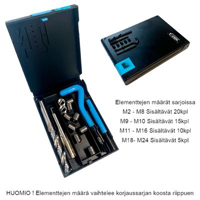 KIERTEENKORJAUSSARJA UNC 1"x8 V-COIL 04116