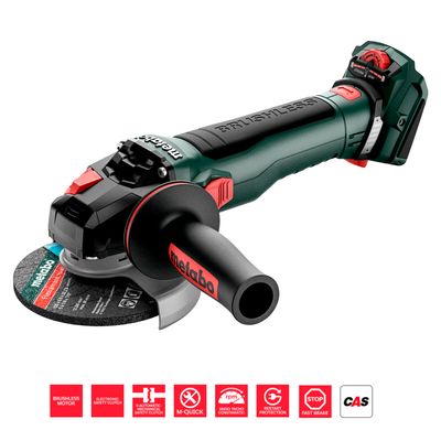 AKKUKULMAHIOMAKONE 125MM JARRULLA JA NOPEUDENSÄÄDÖLLÄ METABO WVB 18 LT BL 11-125 QUICK INOX RUNKO CAS 18V AKKUKULMAHIOMAKONE 125MM JARRULLA JA NOPEUDENSÄÄDÖLLÄ METABO WVB 18 LT BL 11-125 QUICK INOX RUNKO CAS 18V