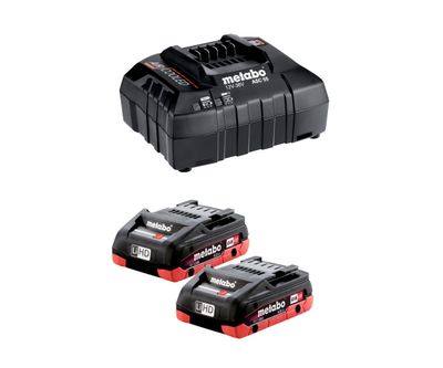 AKKUSARJA CAS 18V 2x4AH LIHD + LATURI 4A ASC55 METABO