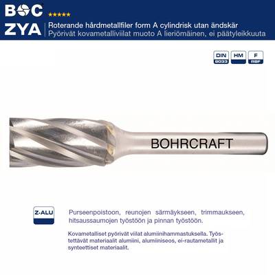 KOVAMETALLIVIILA 6MM - 12MM MUOTO A BOHRCRAFT ZYA Z-ALU