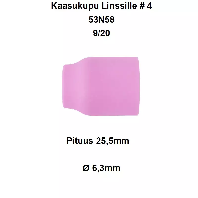 KAASUKUPU 9/20 LINSSI NO 4 LYHYT TIG-POLTIN KULUTUSOSA