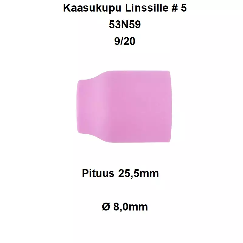 KAASUKUPU 9/20 LINSSI NO 5 LYHYT TIG-POLTIN KULUTUSOSA