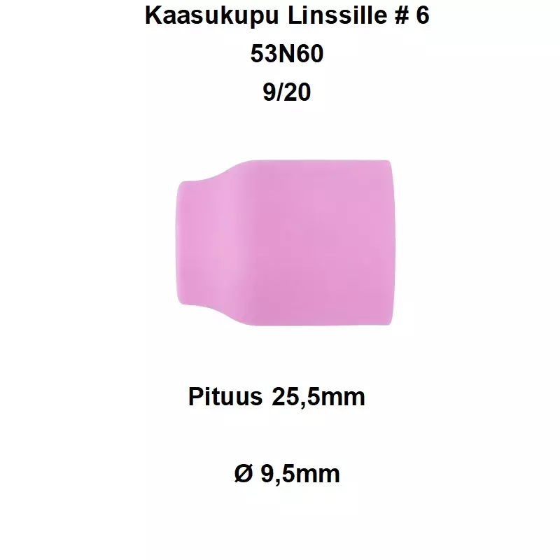 KAASUKUPU 9/20 LINSSI NO 6 LYHYT TIG-POLTIN KULUTUSOSA